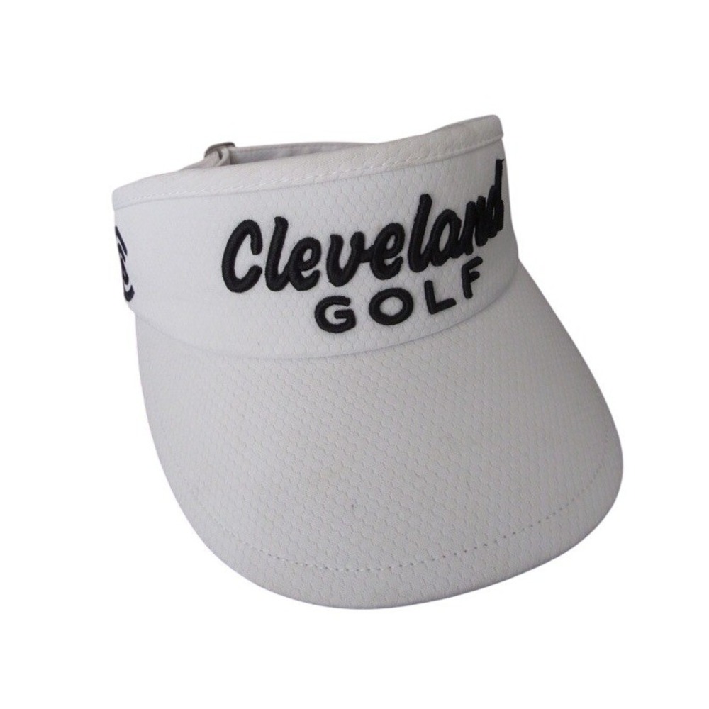 Cleveland Golf Mens White High Crown Visor Logo Performance Hat New Athletic